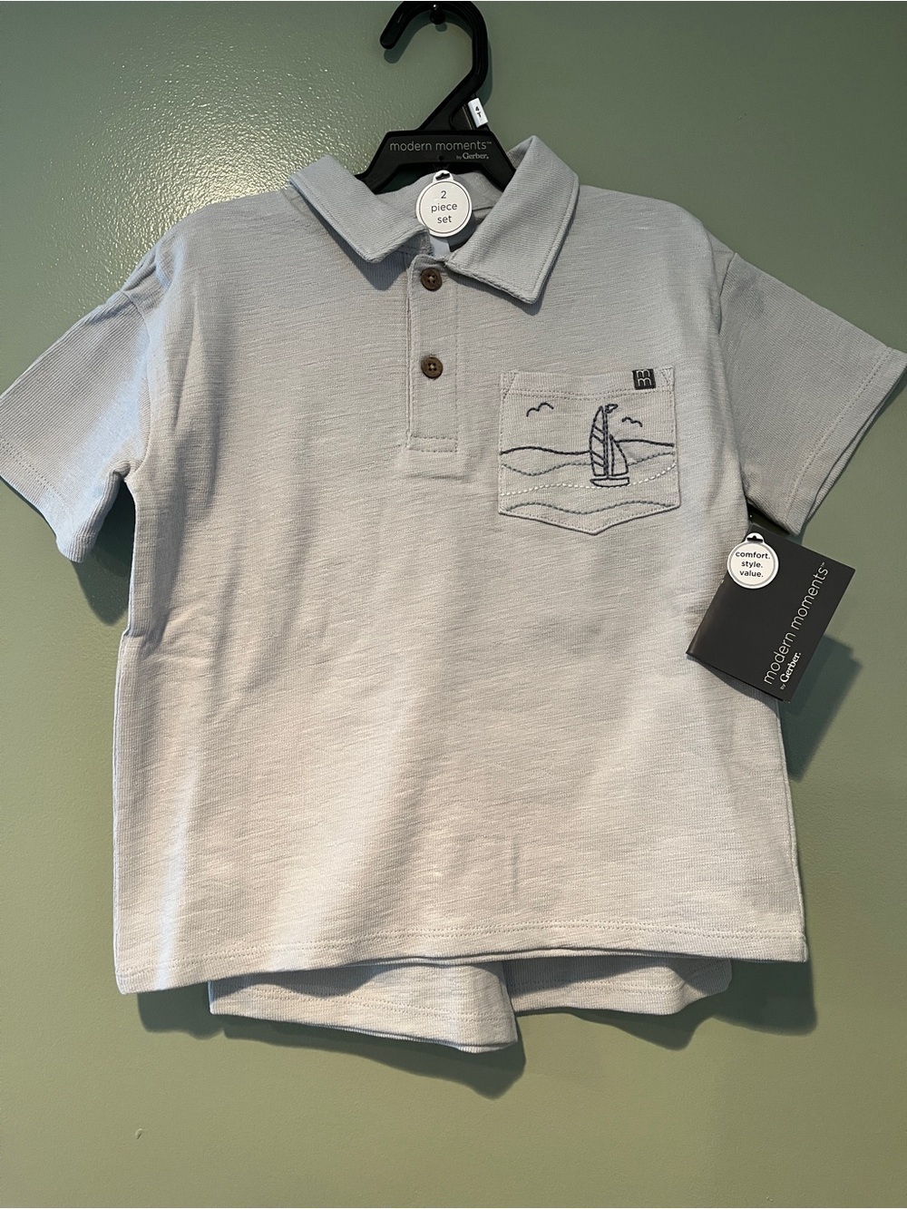 Modern Moment by Gerber Toddler Polo Shirt & Shorts Set